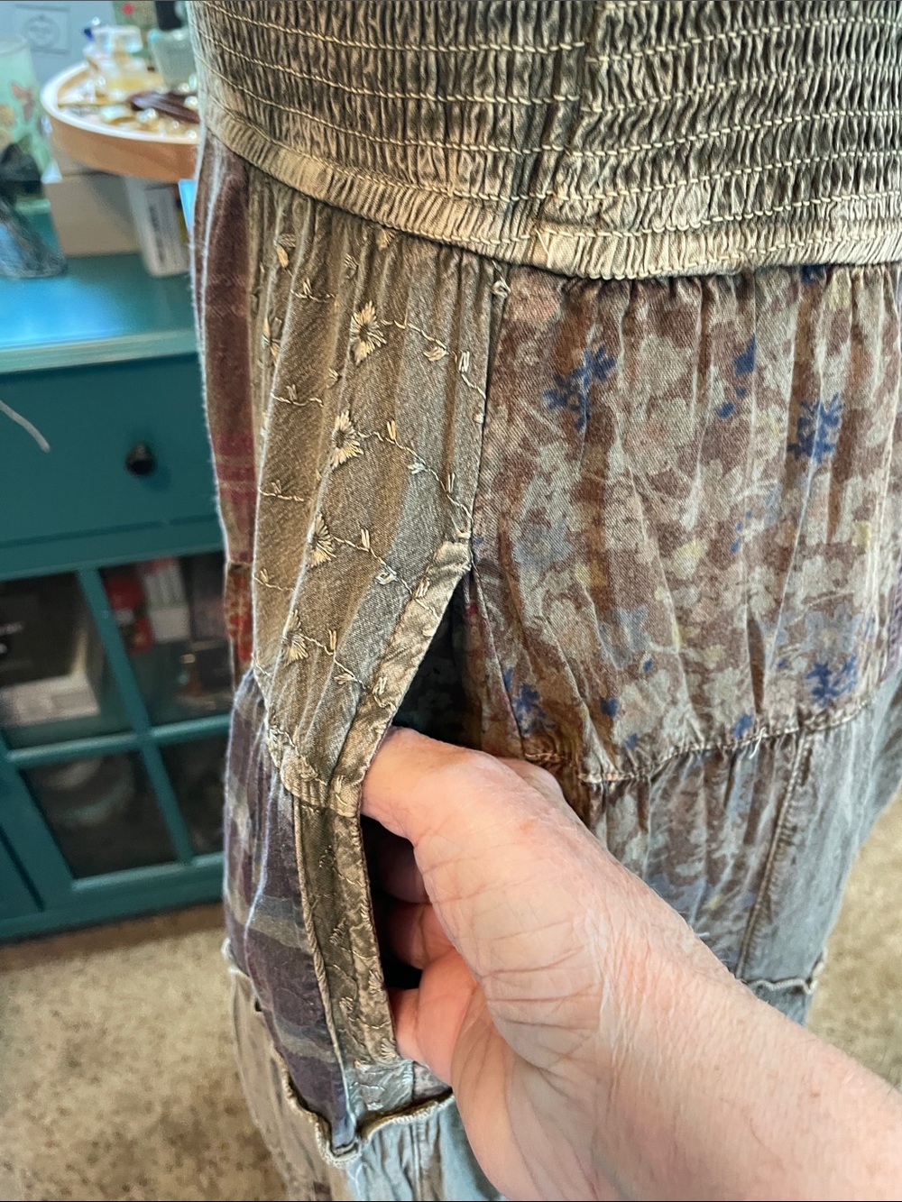 Bohemian /. Boho /Hippie Patchwork Maxi Dress Young Threads - Picture 12 of 14